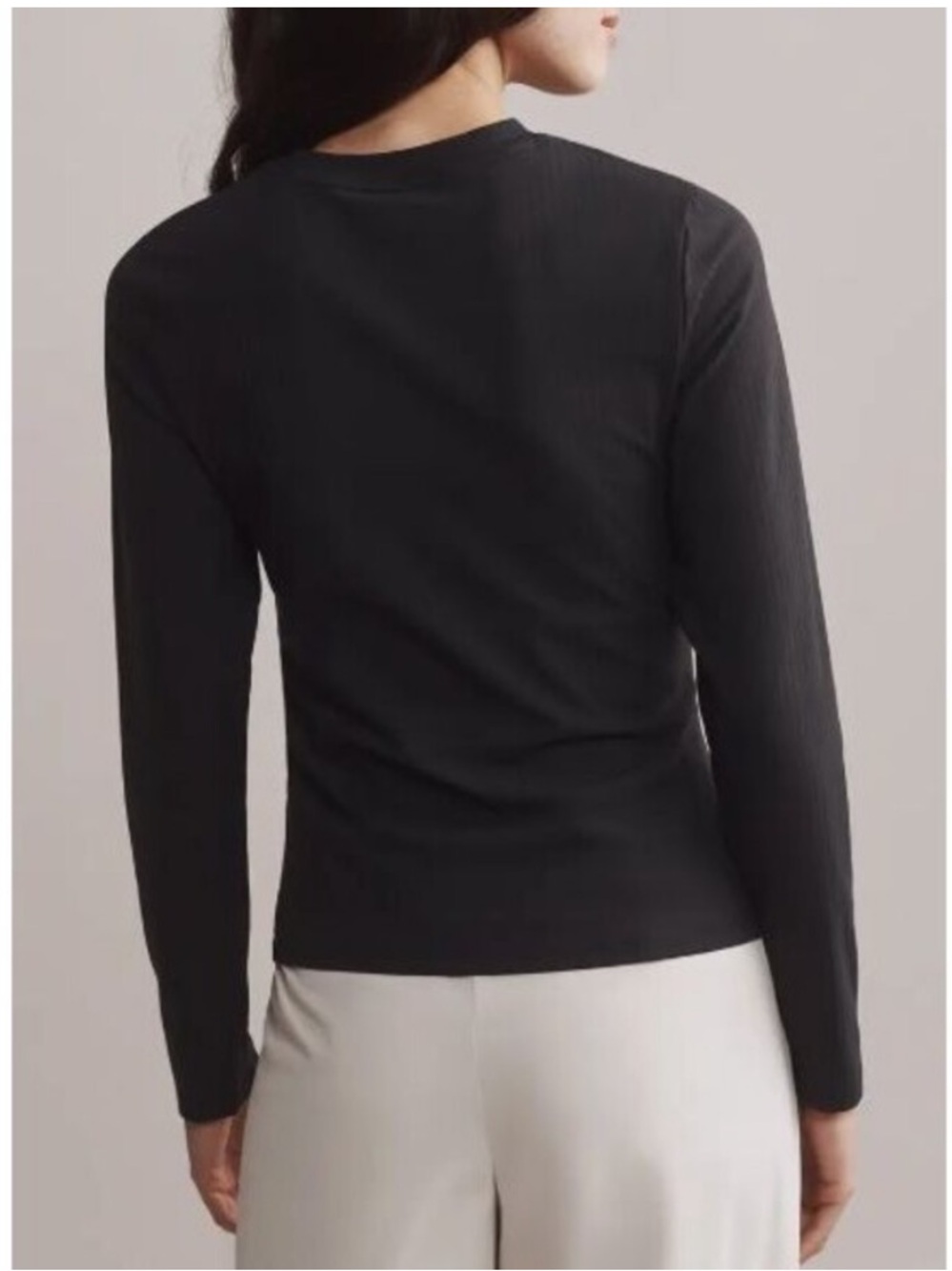 RHÔNE NWT Signature Modern Rib long sleeve -black -large - Picture 2 of 4